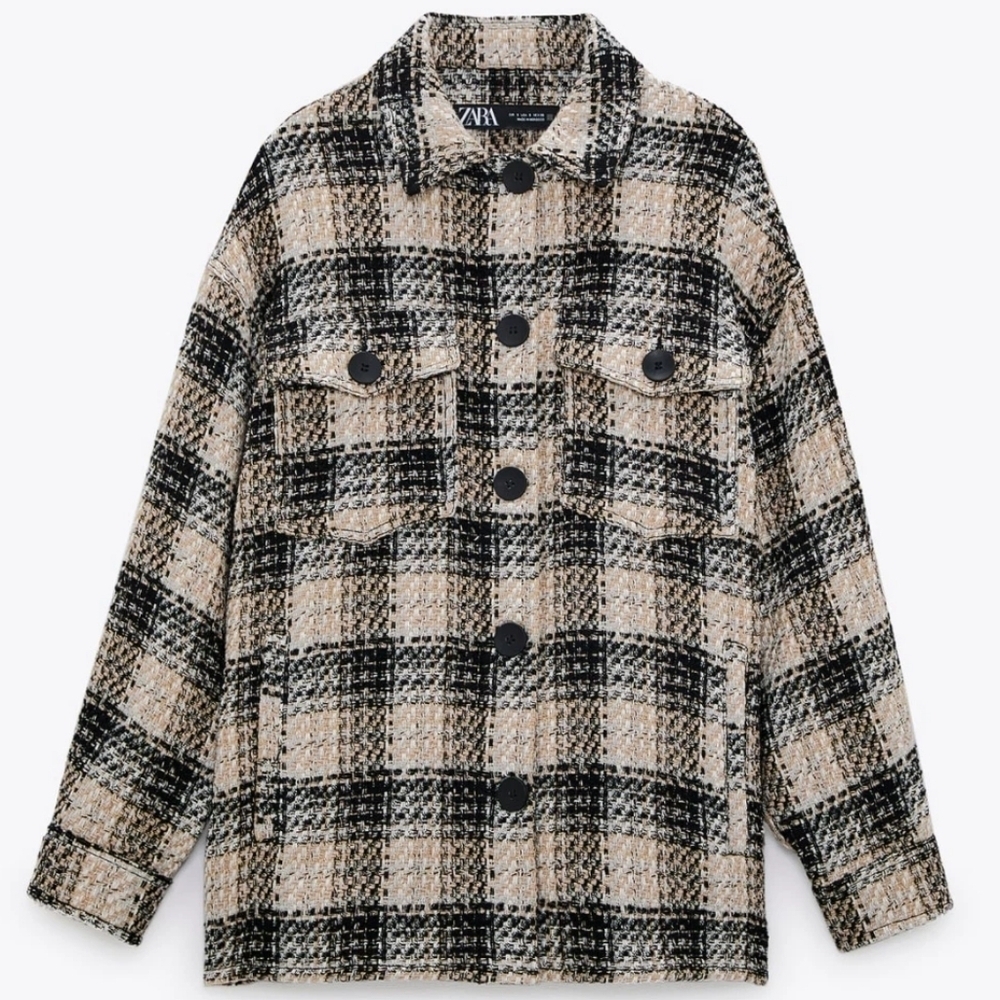 Zara Tweed Shirt Jacket